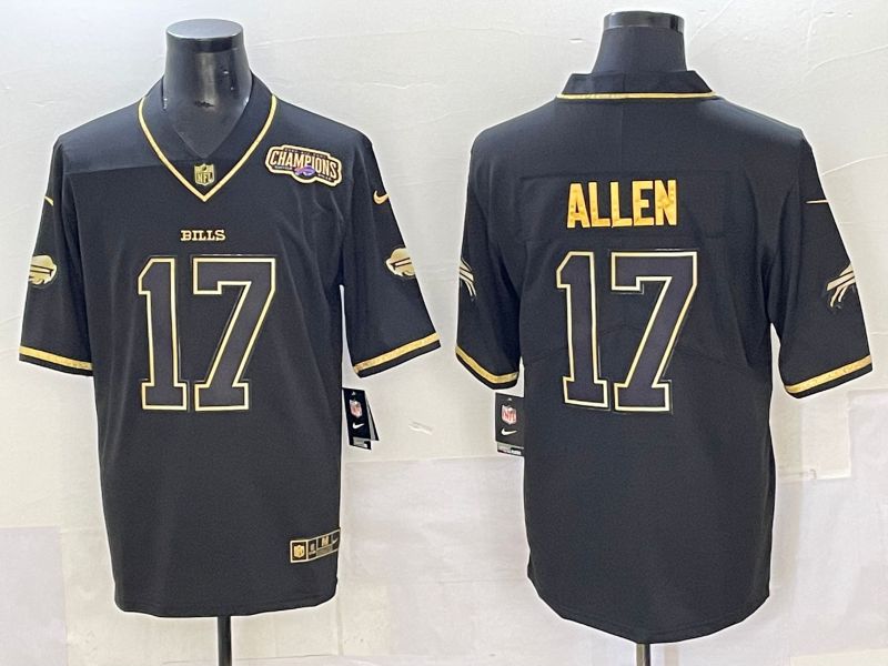 Men 2025 Buffalo Bills #17 Allen Black Gold Nike Limited NFL Jersey style 7223->milwaukee brewers->MLB Jersey